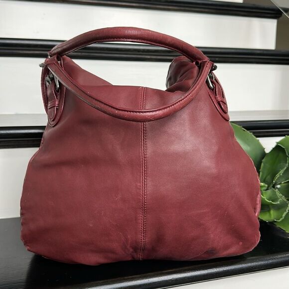J.Jill Berry Red Genuine Leather Shoulder Bag Purse | Slouchy Soft Hobo Handbag - Picture 4 of 12